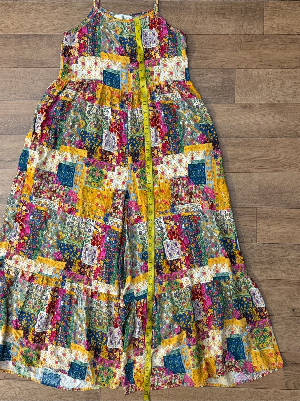 Natural Life Size Medium Patch Design Jumpsuit Bohemian Earthy Whimsical Boho M - Picture 14 of 16